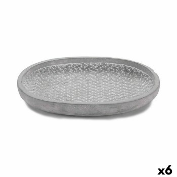 Piatto per Vaso Ibergarden 190060-2 Grigio Cemento Con rilievo 28 x 4 x 23 cm (6 Unità)