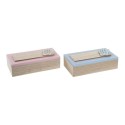 Caixa Decorativa DKD Home Decor Natural Alumínio Madeira MDF 22 x 6 x 9 cm (2 Unidades) (1 Unidade)