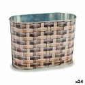Plantador Ibergarden H18A3528D Metal vime Oval 12,7 x 15 x 23,5 cm (24 Unidades)