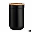 Portaspazzolini da Denti Berilo BP16-103BK Marrone Nero Naturale Bambù polipropilene 7,7 x 11,5 x 7,7 cm (6 Unità)