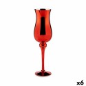 Portavelas Cristal Rojo 13,5 x 4,5 x 13,5 cm (6 Unidades)