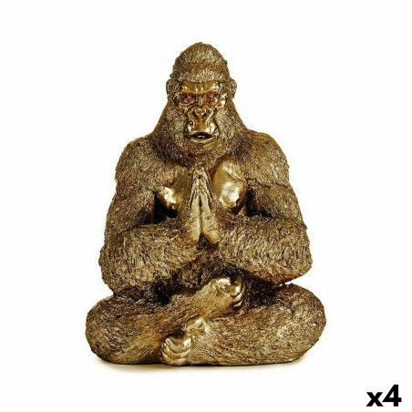 Decorative Figure Yoga Gorilla Golden 16 x 27,5 x 22 cm (4 Units) Decorative Figure Yoga Gorilla Golden 16 x 27,5 x 22 cm (4 Units)