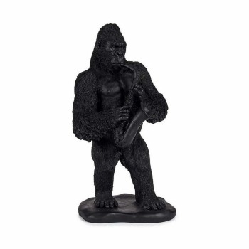 Figura Decorativa Gorila Saxofone Preto 15 x 38,8 x 22 cm (3 Unidades)