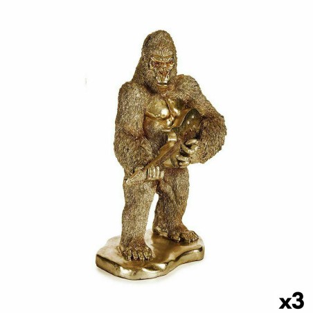 Decorative Figure Gorilla Guitar Golden 16 x 39 x 27 cm (3 Units) Decorative Figure Gorilla Guitar Golden 16 x 39 x 27 cm (3 Units)