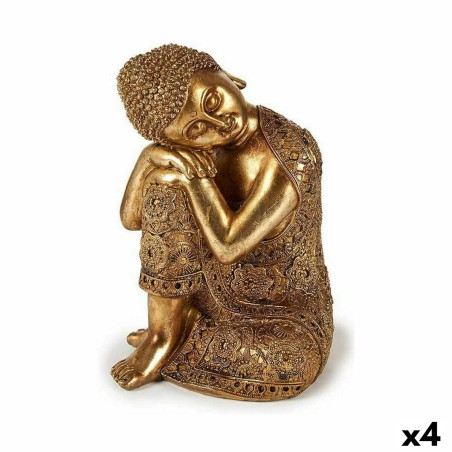 Figura Decorativa Buda Sentado Dourado 20 x 30 x 20 cm (4 Unidades) Figura Decorativa Buda Sentado Dourado 20 x 30 x 20 cm (4 Unidades)