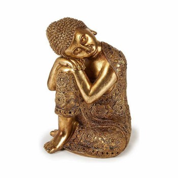 Figura Decorativa Buda Sentado Dourado 20 x 30 x 20 cm (4 Unidades)