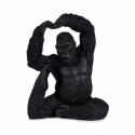 Figura Decorativa Yoga Gorila Preto 15,2 x 31,5 x 26,5 cm (3 Unidades)