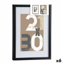 Molduras de Parede Preto Vidro Madeira MDF 32,5 x 2,5 x 42,5 cm (6 Unidades)