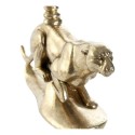 Candelabro DKD Home Decor Dourado Resina Alumínio Leopardo Tropical Candelabro 25 x 6 x 14 cm