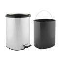 Papelera con Pedal Berilo D002-1 Plateado Plástico 20 L (4 Unidades)