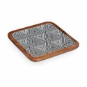 Centro de mesa Branco Castanho Preto Étnico 25 x 25 cm (6 Unidades)
