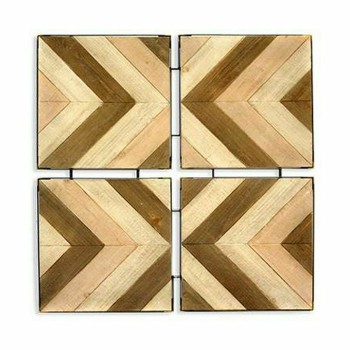 Decoração de Parede Bafana Castanho Bege 3 x 82,5 x 82,5 cm (2 Unidades)