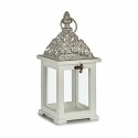 Lanterna Branco Prateado Madeira Metal 13 x 29 x 13 cm (6 Unidades)