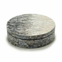 Caixa Decorativa Branco Preto Prateado Madrepérola Aglomerado 25 x 8,5 x 25 cm (4 Unidades)