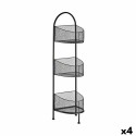Estantería Negro Metal 21,2 x 97 x 28,5 cm (4 Unidades)