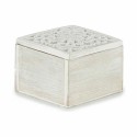 Caixa Decorativa Branco Madeira 11,5 x 8 x 11,5 cm (6 Unidades)