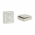 Caixa Decorativa Branco Madeira 22 x 7,5 x 22 cm (4 Unidades)