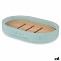 Seifenschale Berilo B5456BC-4 - 457 Blau Harz Bambus 12,5 x 2,5 x 8,5 cm (6 Stück)