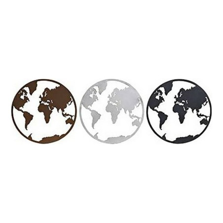 Decorative Figure DKD Home Decor World Map Black Copper White 40 x 1 x 40 cm (3 Pieces) Decorative Figure DKD Home Decor World Map Black Copper White 40 x 1 x 40 cm (3 Pieces)