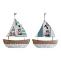 Decoração Suspensa DKD Home Decor Veleiro Castanho Multicolor Mediterrâneo 40 x 2 x 43 cm (2 Unidades)