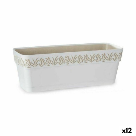 Blumenkasten Stefanplast Gaia Weiß Kunststoff 49,5 x 17 x 19 cm (12 Stück)