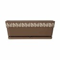Planter Stefanplast Gaia Brown Plastic 18 x 17 x 49,5 cm (12 Units)