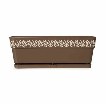 Vaso rettangolare da Balcone Stefanplast Gaia Marrone Plastica 18 x 17 x 49,5 cm (12 Unità)