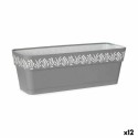 Planter Stefanplast Gaia Grey Plastic 49,5 x 17 x 19 cm (12 Units)