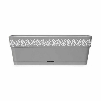 Vaso rettangolare da Balcone Stefanplast Gaia Grigio Plastica 49,5 x 17 x 19 cm (12 Unità)