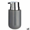 Soap Dispenser Berilo J1017-A-GRIS Grey Silver Metal Ceramic 350 ml 7 x 14,5 x 8,5 cm (6 Units)