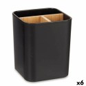 Suporte para a escova de Dentes Berilo B9041-BLACK Preto Bambu Polipropileno 9 x 11 x 9 cm (6 Unidades)