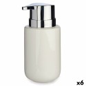 Seifenspender Berilo J1017-A-BLANCO Weiß Silberfarben Metall aus Keramik 300 ml 7 x 14,5 x 8,5 cm (6 Stück)