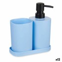 Conjunto de Banho Berilo B8108-S3-BLUE Azul Preto Polipropileno (12 Unidades)