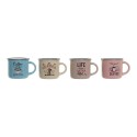 Tasse mug DKD Home Decor Coffee Porcelaine Bone China (180 ml) (4 pcs)