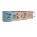 Tazza Mug DKD Home Decor Coffee Porțelan Bone China (180 ml) (4 pcs)
