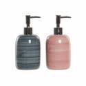 Dispenser di Sapone DKD Home Decor Azzurro Rosa PVC Gres (2 pcs) (8 x 8 x 16 cm)