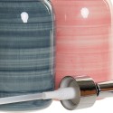 Soap Dispenser DKD Home Decor Blue Pink PVC Stoneware (2 pcs) (8 x 8 x 16 cm)
