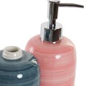 Soap Dispenser DKD Home Decor Blue Pink PVC Stoneware (2 pcs) (8 x 8 x 16 cm)