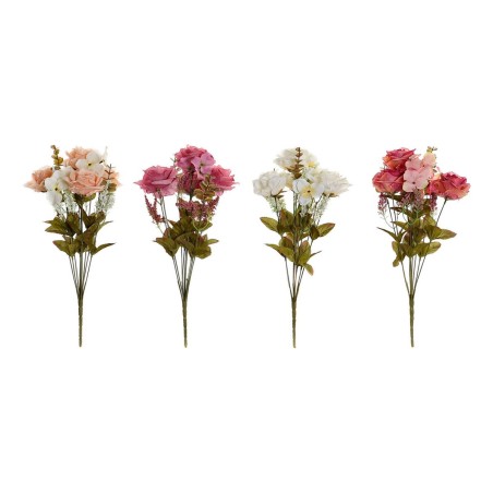 Fiori Decorativi DKD Home Decor Bianco Arancio Rosa Pesca 17 x 17 x 44 cm (4 Unità)
