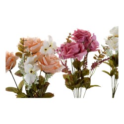 Decorative Flowers DKD Home Decor White Orange Pink Peach 17 x 17 x 44 cm (4 Units)