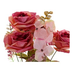 Flores Decorativas DKD Home Decor Blanco Naranja Rosa Melocotón 17 x 17 x 44 cm (4 Unidades)