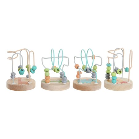 Jogo de madeira DKD Home Decor Madeira Multicolor 4 Peças 9 x 9 x 12 cm