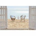 Sedia da giardino DKD Home Decor Bianco Multicolore Naturale Metallo 63 x 70 x 85 cm