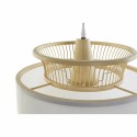 Candeeiro de teto DKD Home Decor Branco Poliéster Bambu (40 x 40 x 52 cm)