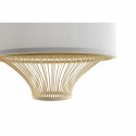 Candeeiro de teto DKD Home Decor Branco Poliéster Bambu (40 x 40 x 52 cm)
