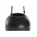 Castiçais DKD Home Decor Preto Metal Corda (22 x 22 x 63 cm)
