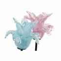 Castiçais DKD Home Decor Azul Cor de Rosa Metal Cristal 12 x 12 x 24 cm (2 Unidades)