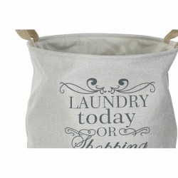 Cabaz DKD Home Decor Bege Cinzento Marrom claro 39 x 39 x 41 cm Poliéster (3 Unidades) (3 Peças)