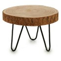 Mesa de apoio 28 x 28 x 20 cm Castanho Aço Madeira de paulónia (6 Unidades)