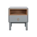 Mesa de Cabeceira Home ESPRIT Azul Cinzento Natural Madeira MDF 48 x 40 x 55 cm